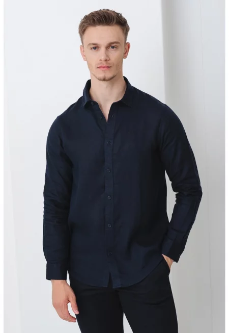 Ленена риза със стандартна кройка