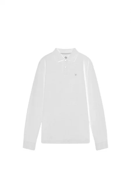 Мъжка поло тениска  памук - бяла -