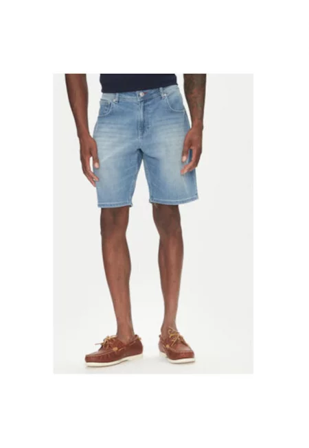 Мъжки къси дънкови панталони  26655640 - памук/лиоцел - сини