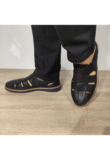 Мъжки перфорирани обувки  777 Black - черни - Черен