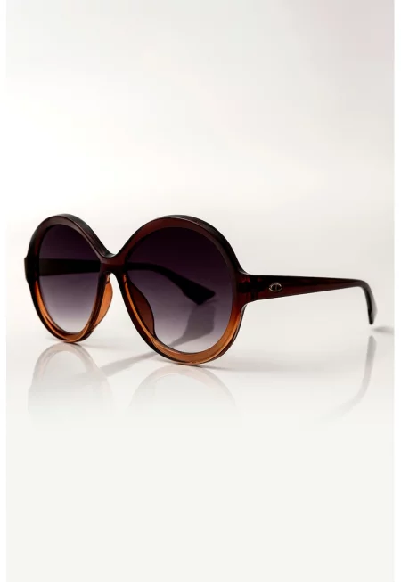 Овални слънчеви очила Jade - Тъмнокафяв