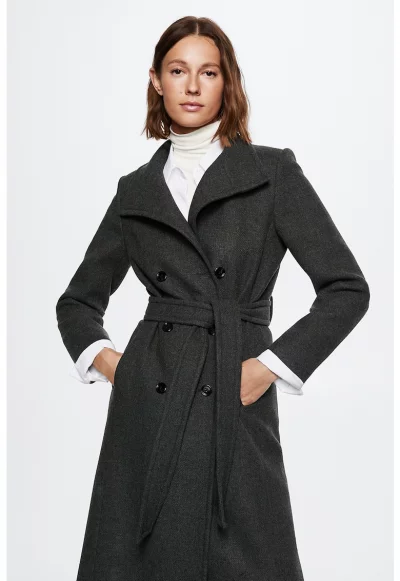 Палто Sirenita с вълна и колан