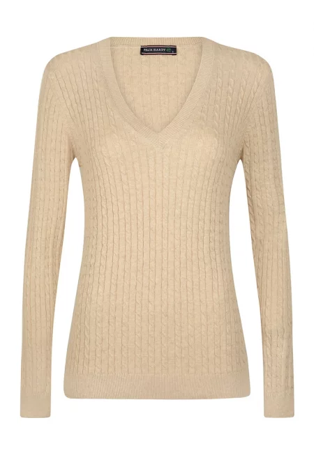 Плетен пуловер с шпиц