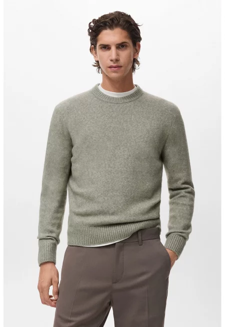 Пуловер с вълна с рипс