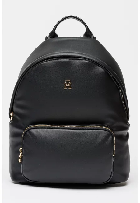 Раница от еко кожа с външен джоб - Черен