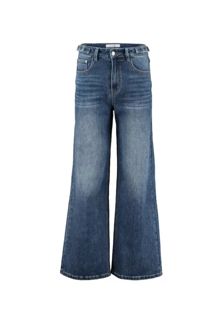 Разкроени дънки деграде - Мръснобял/Син