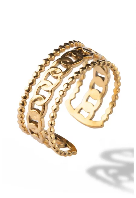 Регулируем пръстен с покритие от 18K злато