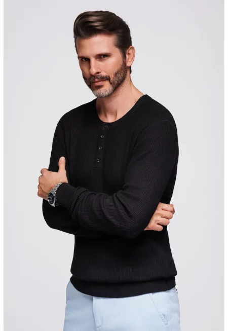Рипсен слим пуловер с цепка с копчета