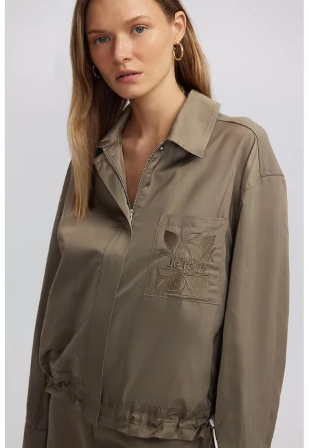 Риза с регулируем подгъв - Зелен/Каки