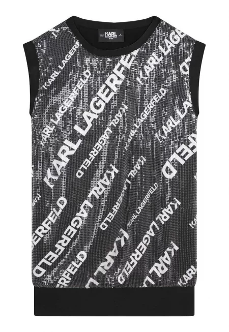 Рокля с пайети и лого