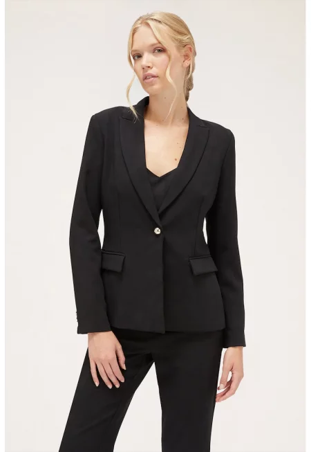 Сако с джобове с капаче - Черен