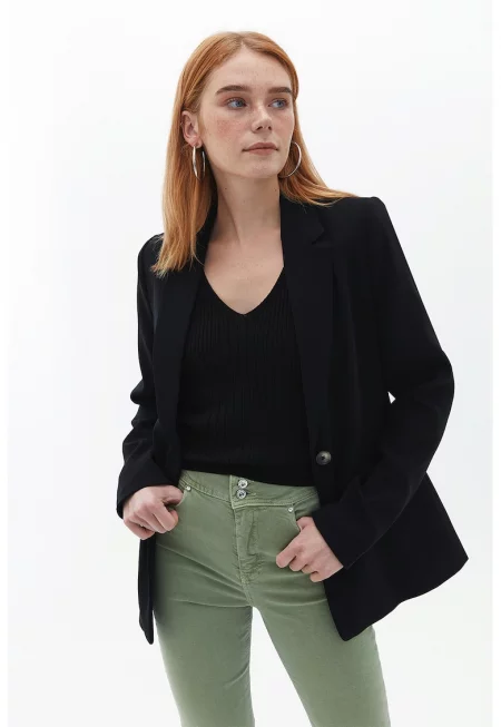 Сако с изчистен дизайн - Черен