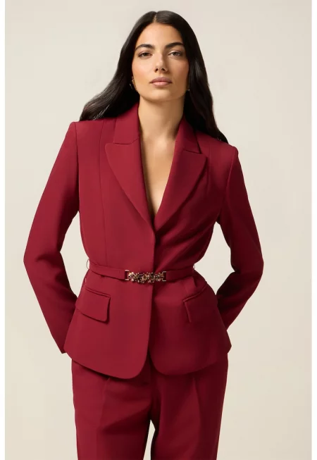 Сако с колан - Керемидено червено