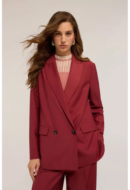 Сако с копчета - Тъмночервен