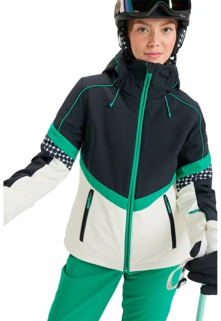 Ски яке Peak Chic със Softshell - Бял/Зелен/Черен