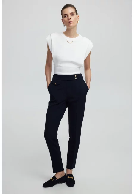 Слим панталон с ръб - Ултрамарин синьо