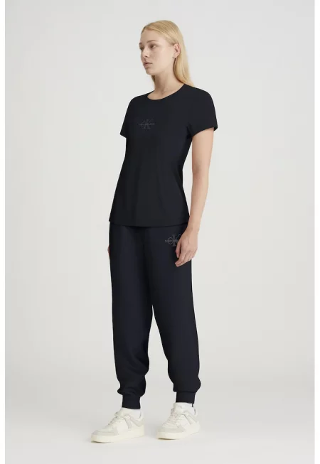 Спортен панталон с висока талия и лого - Антрацитно сиво