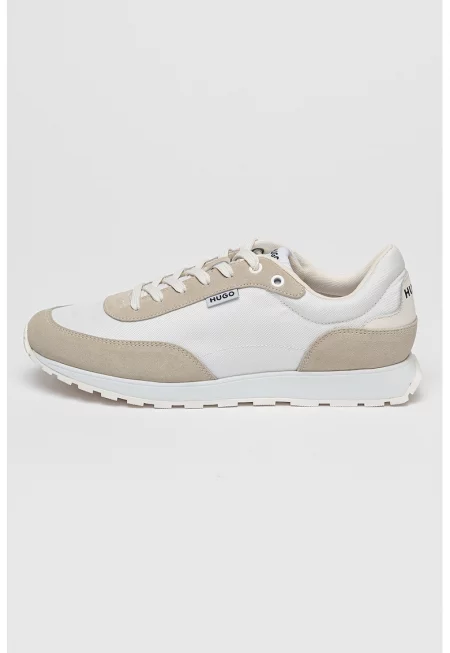 Спортни обувки Icelin с велур - Бял/Светло сив