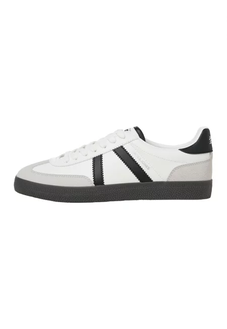 Спортни обувки Mambo с еко велур - Бял/Черен/Пепеляво сиво