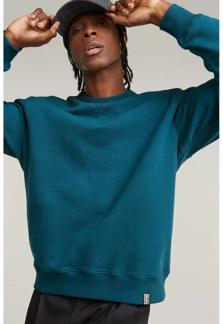 Суитшърт със свободна кройка - Петролно синьо