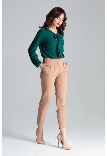 Светлокафяв дамски панталон  Varena - Кафяв