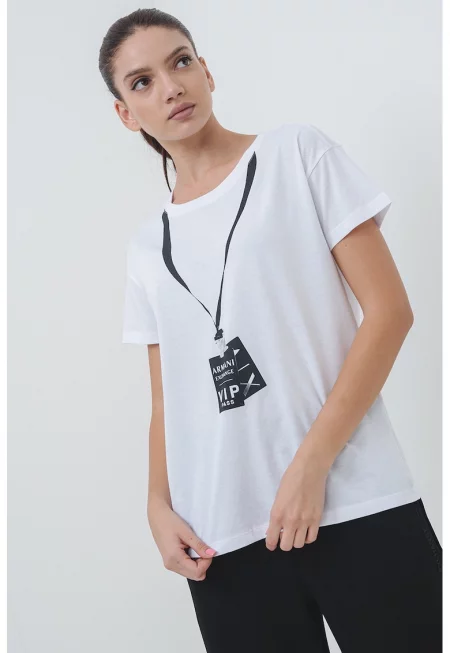 Свободна тениска от памук с лого