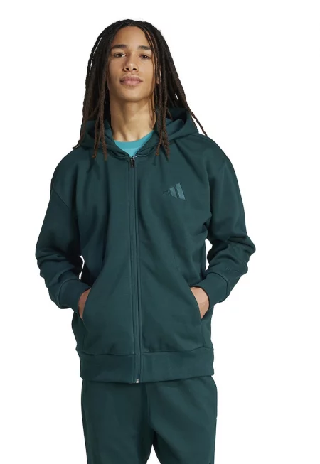 Свободно худи ALL SZN с цип - Аква зелено