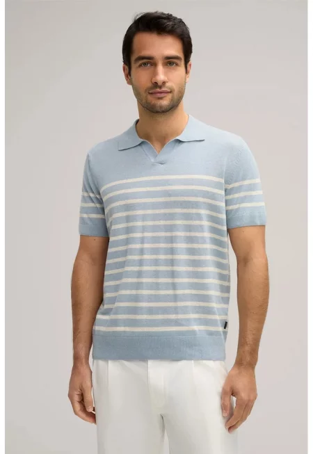 Тениска Regular fit с принт на райета - Син