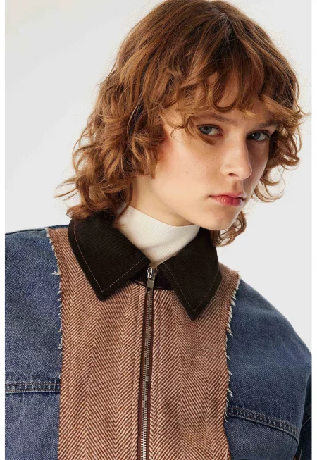 Яке от деним с контрасти