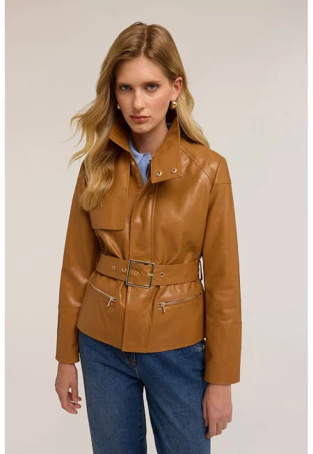 Яке от еко кожа с колан