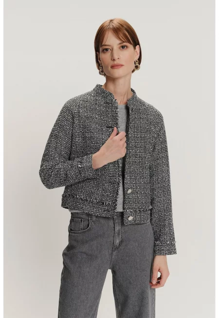 Яке от туид - Бял/Черен