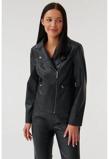 Яке Ramonesi от еко кожа - Черен