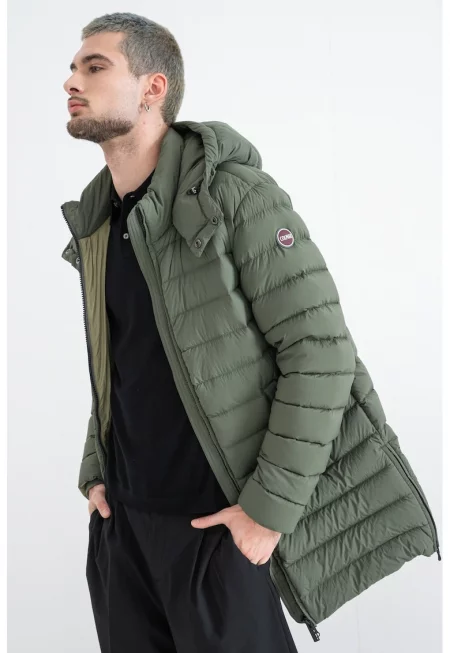 Зимно капитонирано яке с пухена вата - Бледо каки