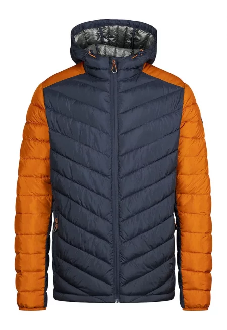 Зимно яке с джобове с цип - Ултрамарин синьо/Мандарина
