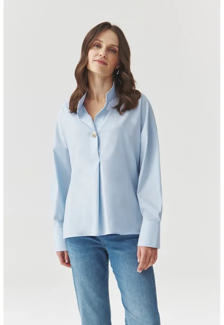Блуза Lotari с памук - Светлосин