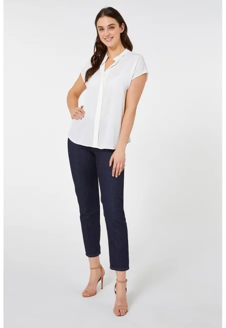 Блуза с къси ръкави - Бял