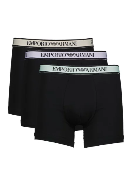 Боксерки с лого на талията - 3 чифта - Черен/Бледозелен