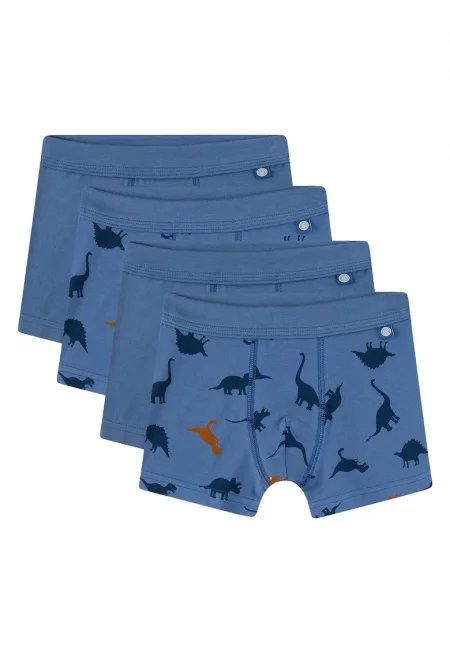 Боксерки с принт - 4 чифта - Син