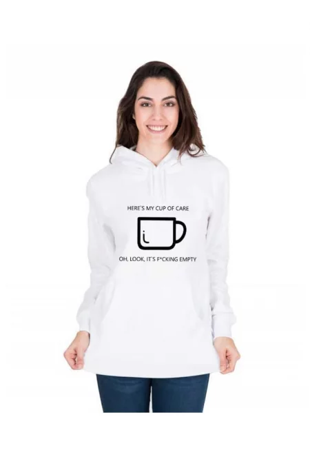 Бял дамски суичър - Cup of care