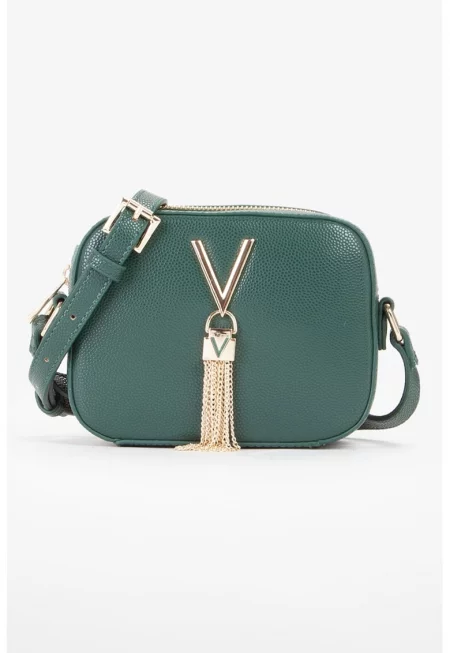 Чанта през рамо Divina от еко кожа - Тъмнозелен