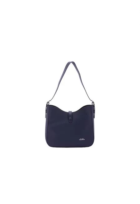 Чанта през рамо от еко кожа с отделящ се несесер - Тъмносин