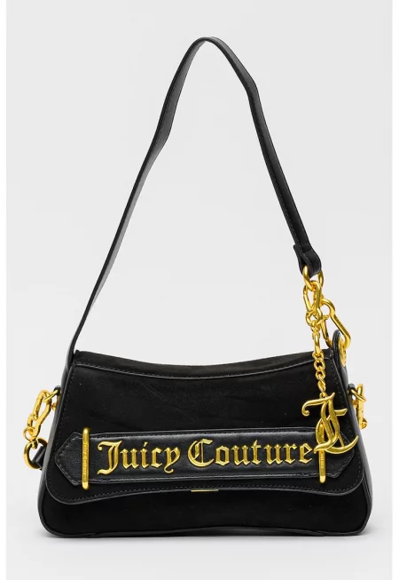 Чанта за рамо Jasmine с еко велур и отделяща се презрамка - Черен