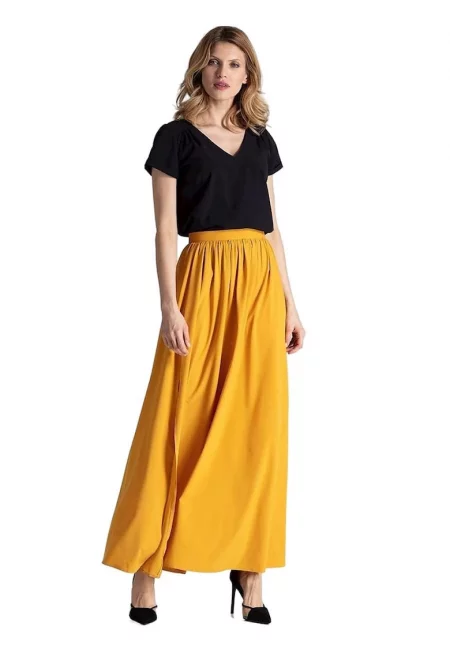 Дълга пола -  жълто - 100% полиестер