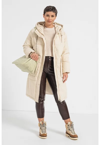 Дълго зимно яке с пришити джобове Elanor