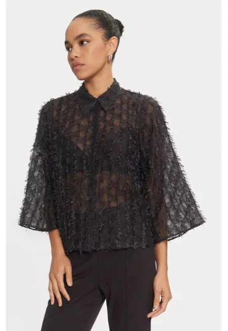 Дамска риза -  304176845 - Найлон/Лиосел - Черна - Черен