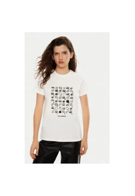 Дамска тениска -  304579486 - Органичен памук - Бяла - Бял