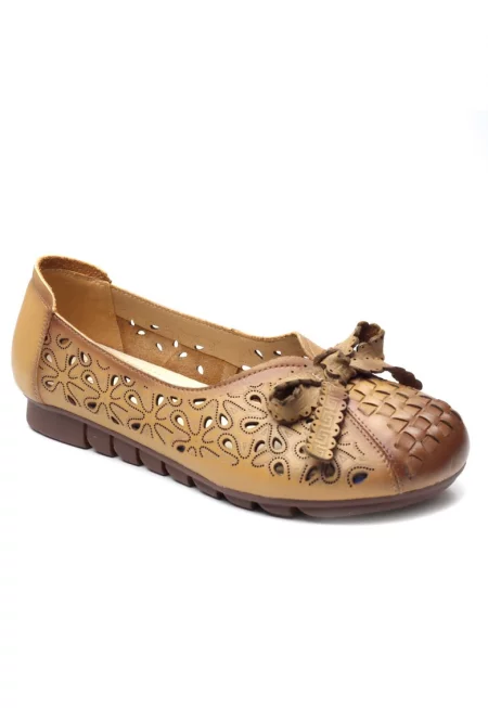 Дамски балетни обувки 106-жълти - Жълт