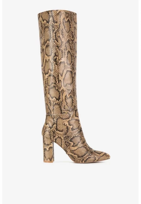 Дамски ботуши  5905588894803 - Синтетични - Бежови - Бежов