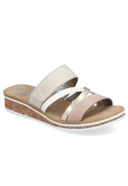 Дамски чехли с велкро велкро Rieker nude combi V3652-94