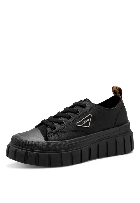 Дамски маратонки  Ултралека гумена подметка - Синтетичен материал - Черен